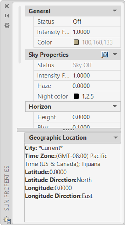 Snapshot shows the Sun Properties palette gives you the power to control day and night.