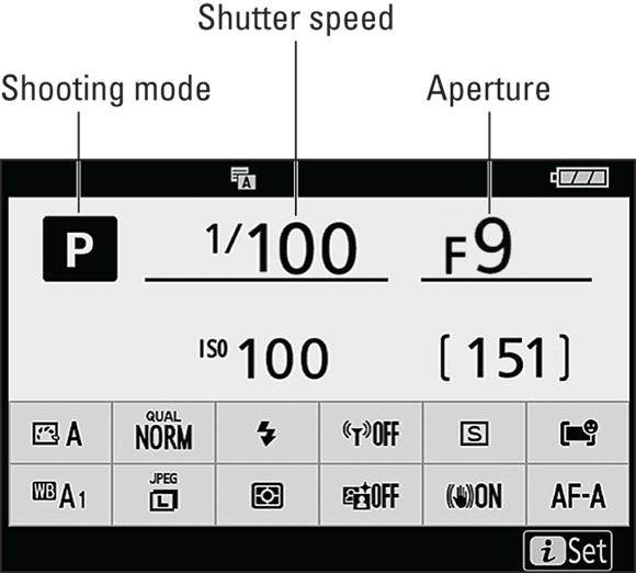 Snapshot shows all three settings in the Information display.