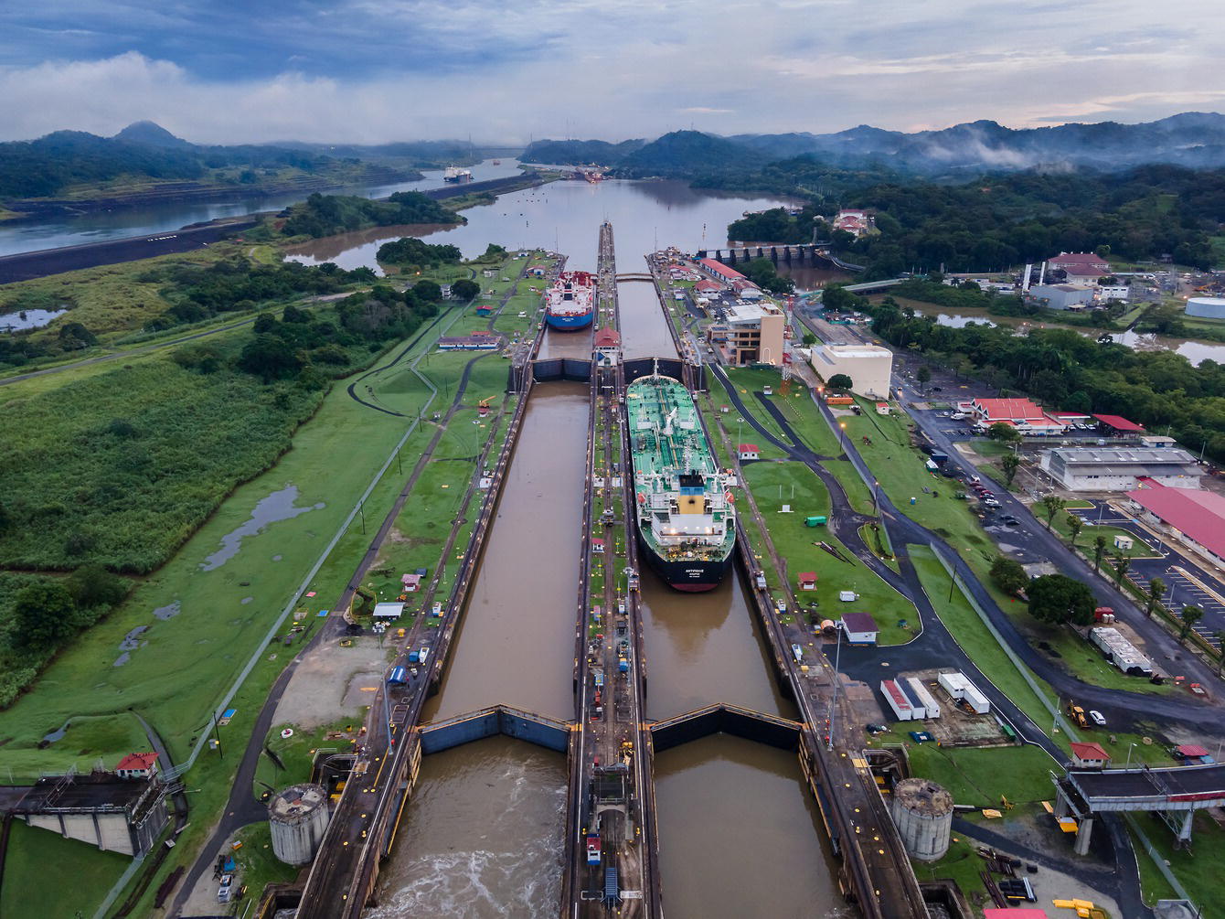 Photo depicts the Panama Canal.