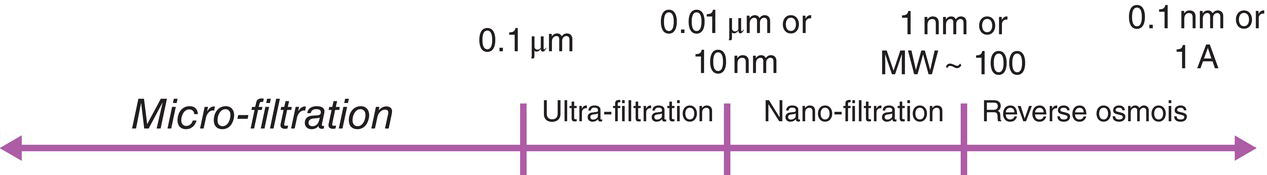 Schematic illustration of classification of filtration operations.