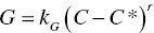 upper G equals k Subscript upper G Baseline left-parenthesis upper C minus upper C asterisk right-parenthesis Superscript r