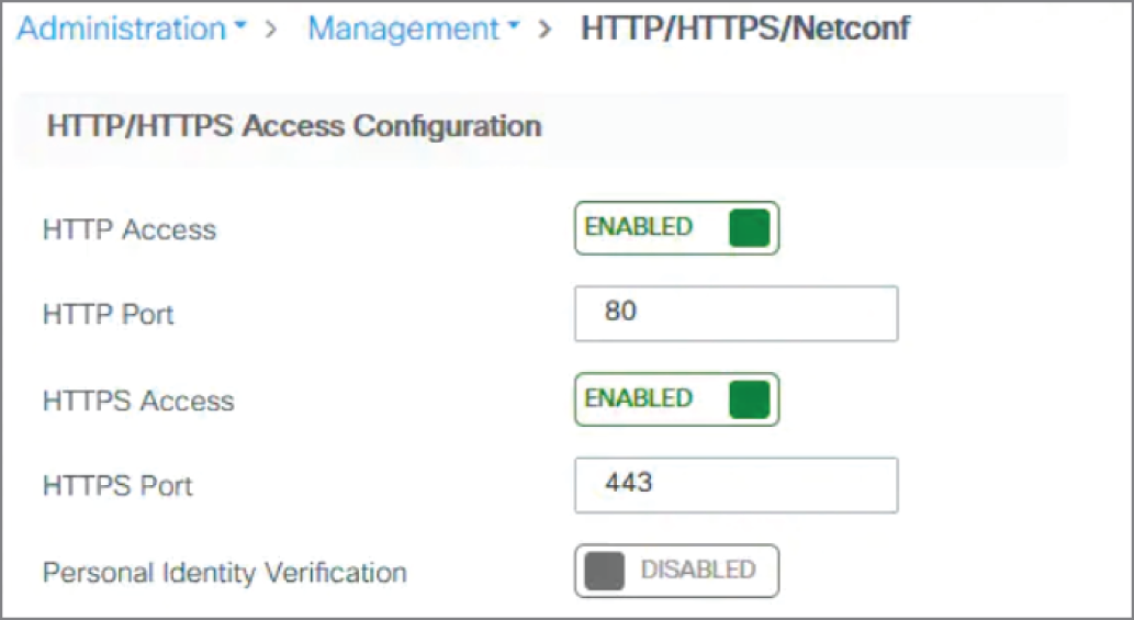 Snapshot shows in most products you can enable HTTPS and disable HTTP in the web UI or CLI.