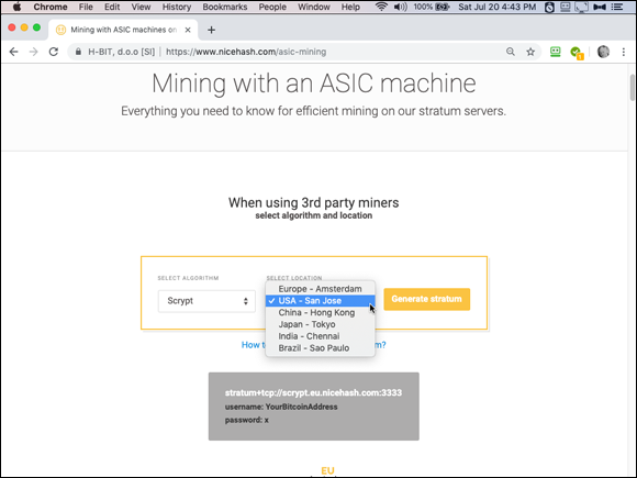 Screenshot of the Chrome window displaying the instructions documentation to be followed to get an ASIC mining rig fully set up.