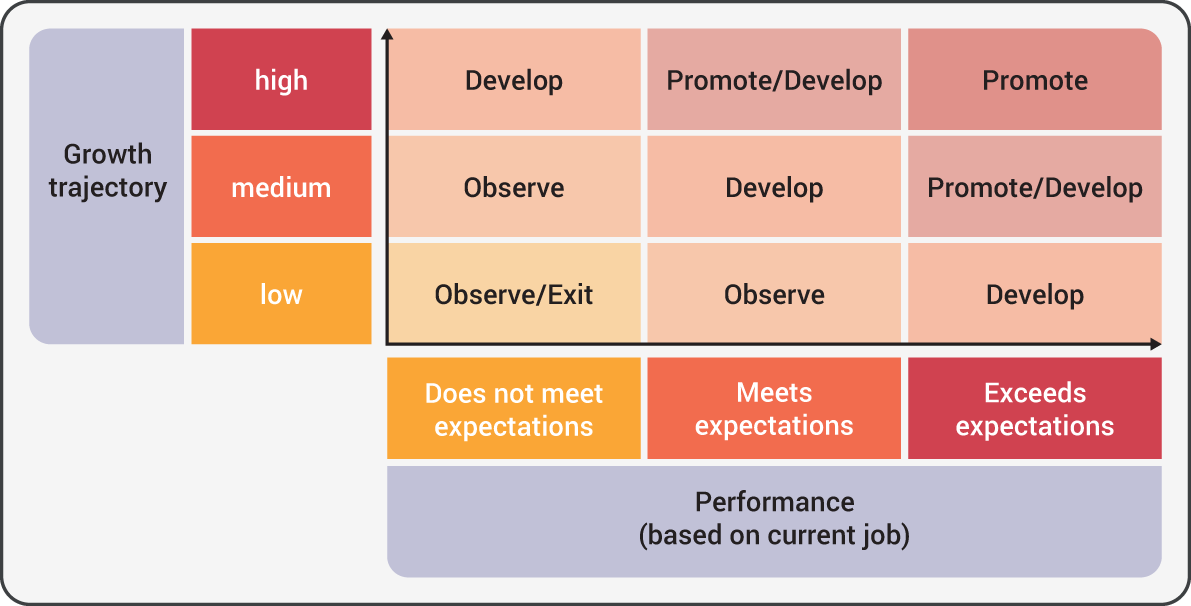 An illustration of Employee Performance and Growth Trajectory,