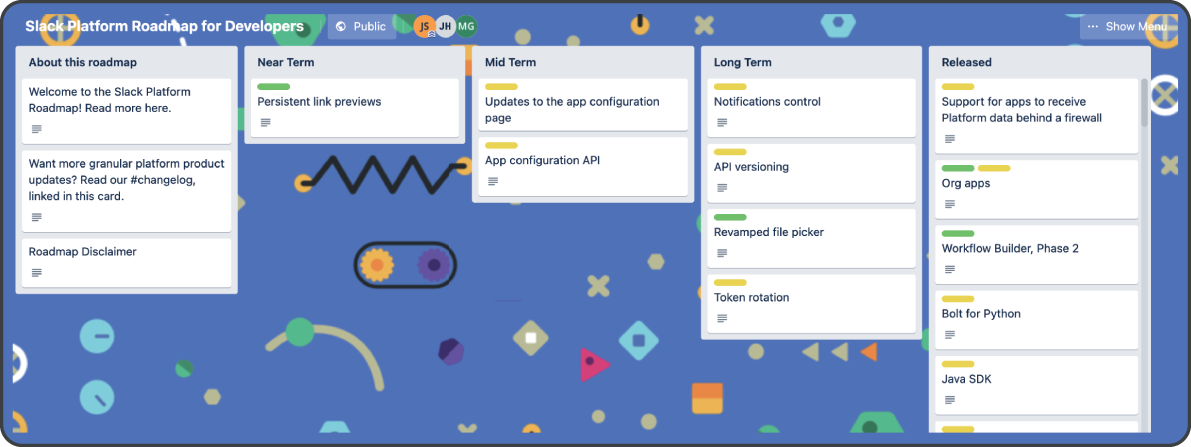 An illustration of Slack Platform Roadmap for Developers.