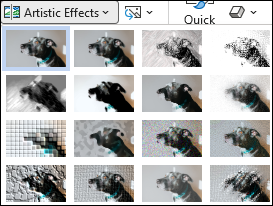 Snapshot of apply artistic effects.