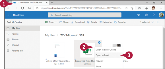 Snapshot of opening onedrive folder containing document.