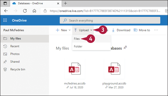 Snapshot of selecting and uploading a file.