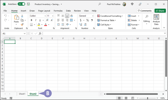 Snapshot of excel adds a blank worksheet.