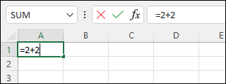 Snapshot shows typing formula.