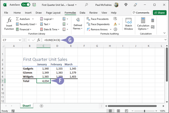 Snapshot shows the table of values.