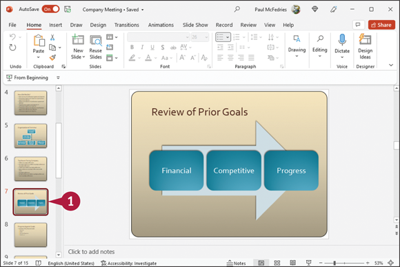 Snapshot of insert slides.