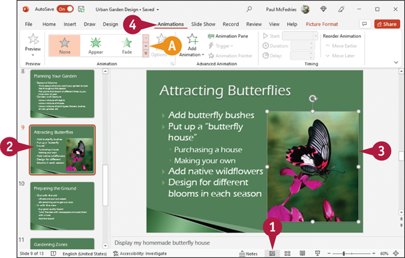 Snapshot of add animation effects.