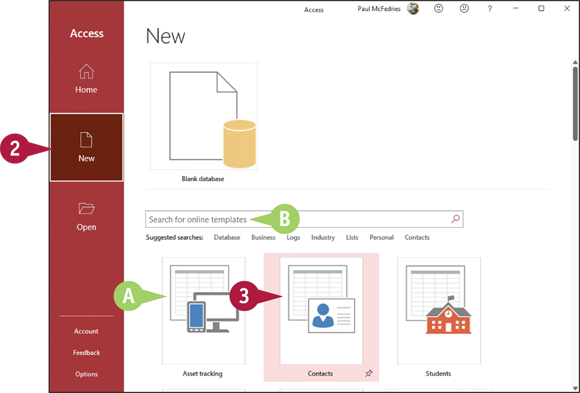 Snapshot of database on template.