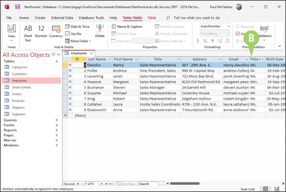 Snapshot of access removes field and any
record content for the field from the table.