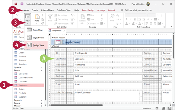 Snapshot of design view.