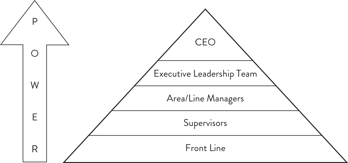 Schematic illustration of the traditional org chart.