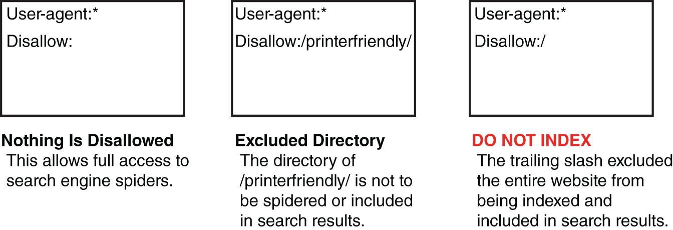 Schematic illustration of Robots.txt Formats