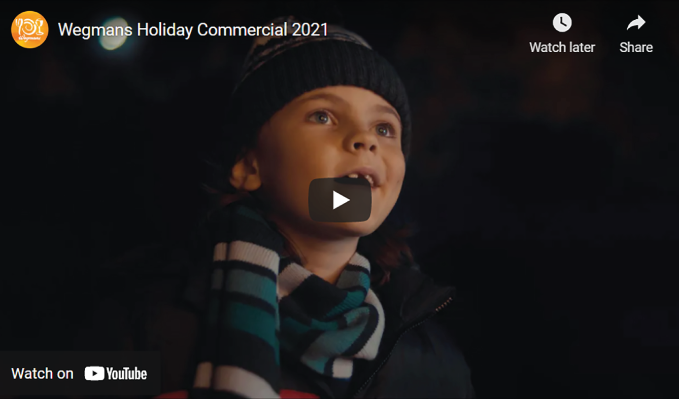 Photograph of Wegmans Holiday Commercial 2021