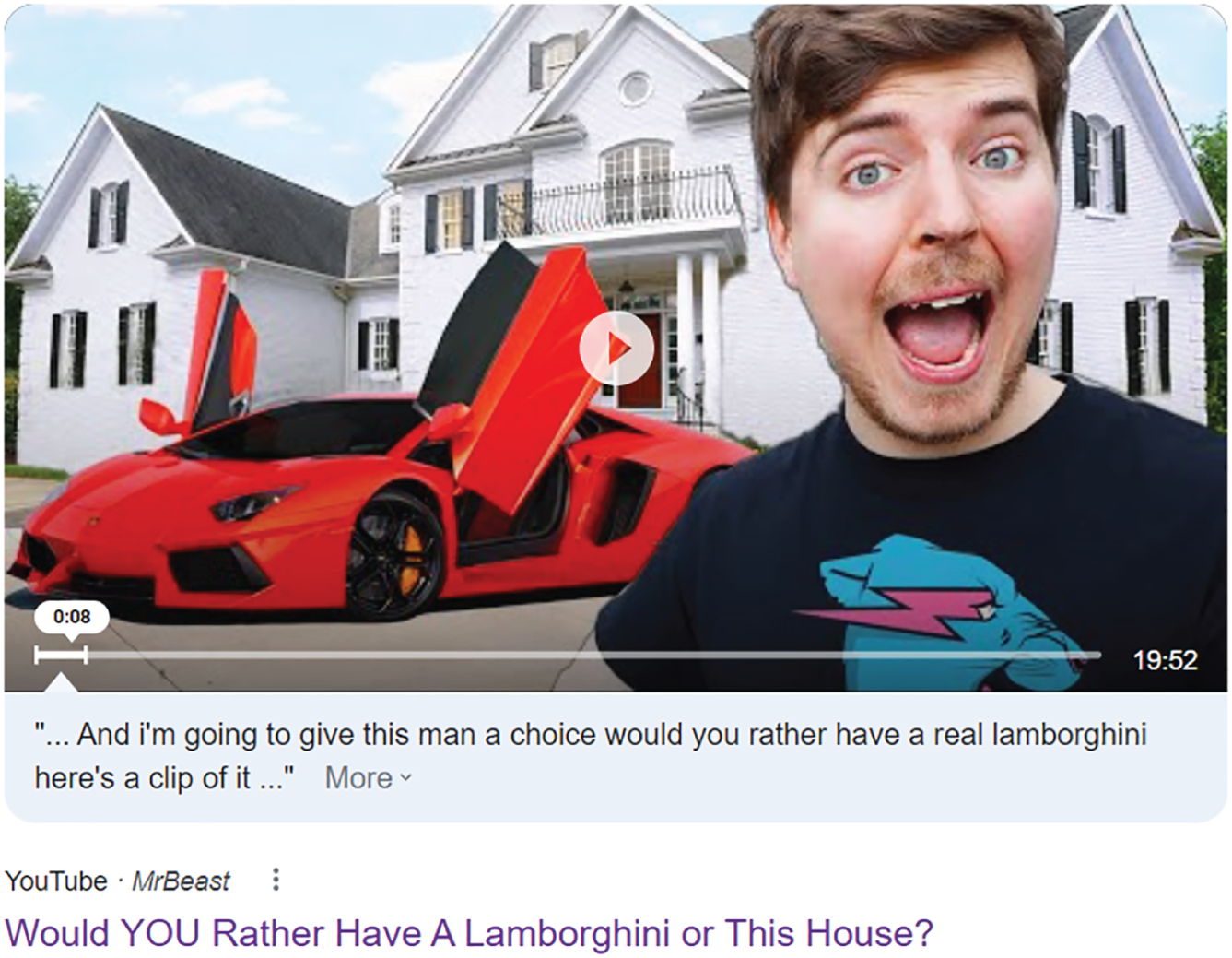 Snapshot of YOU Rather Have A Lamborghini or This House.