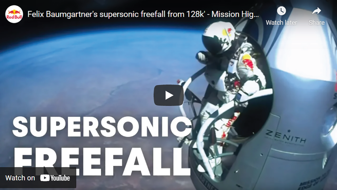 Photograph of Felix Baumgartner's Supersonic Freefall from 128k—Mission Highlights