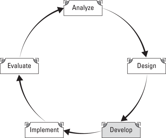 Schematic illustration depitcs Stage III of The Training Cycle: Develop.