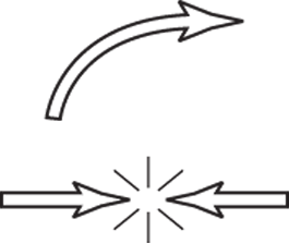 Schematic illustration of arrows show movement and can indicate progress or connections. Two arrows pointing at each other may depict conflict.