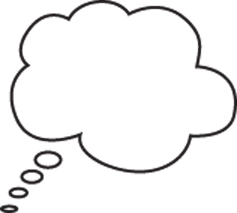 Schematic illustration of clouds can refer to reviews or to revisiting a concept. Clouds without the bubbles can suggest an idea or vision.