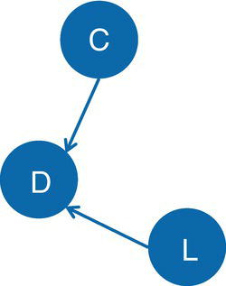 Schematic illustration of directed links for node D.