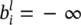 b Subscript i Superscript l Baseline equals minus infinity