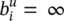 b Subscript i Superscript u Baseline equals infinity