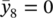 y overbar Subscript 8 Baseline equals 0