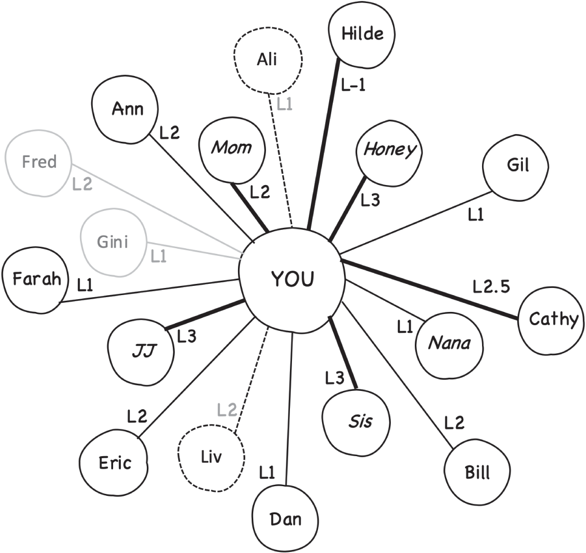 Schematic illustration of Mapping Levels of Relationship