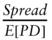 StartFraction italic Spread Over upper E left-bracket italic upper P upper D right-bracket EndFraction