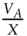 StartFraction upper V Subscript upper A Baseline Over upper X EndFraction