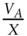 StartFraction upper V Subscript upper A Baseline Over upper X EndFraction