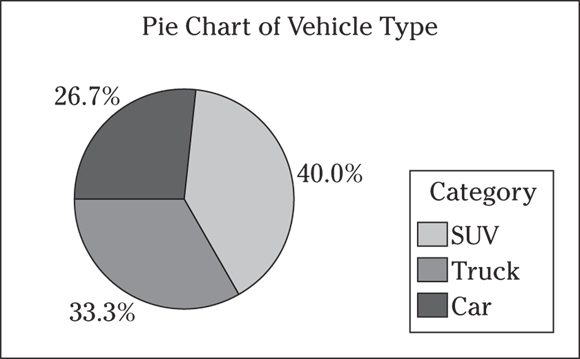 A pie chart depicts the vehicle type.