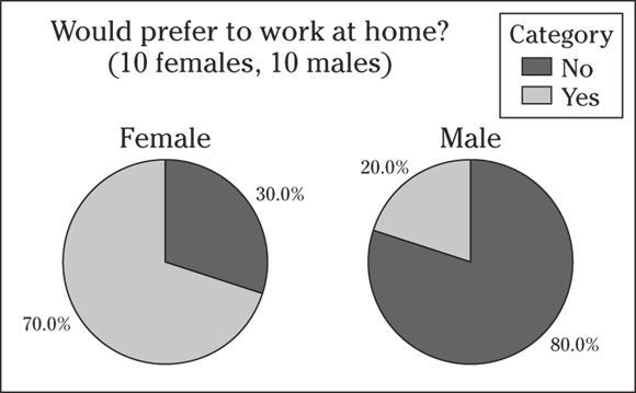 A pie chart depicts the work from home.