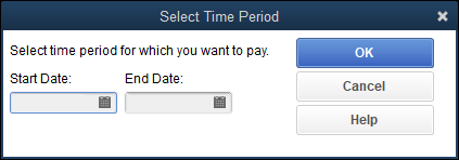 Snapshot of the Select Time Period dialog box.