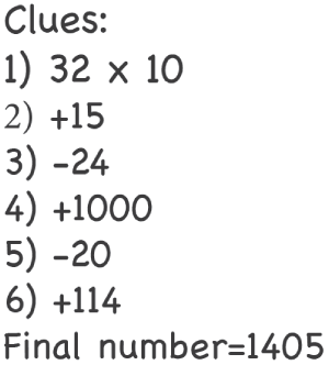 An illustration of number ladder clues