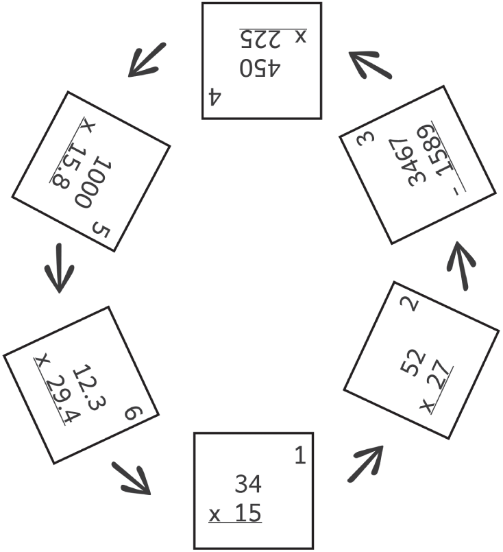 An illustration of example of scoot game setup