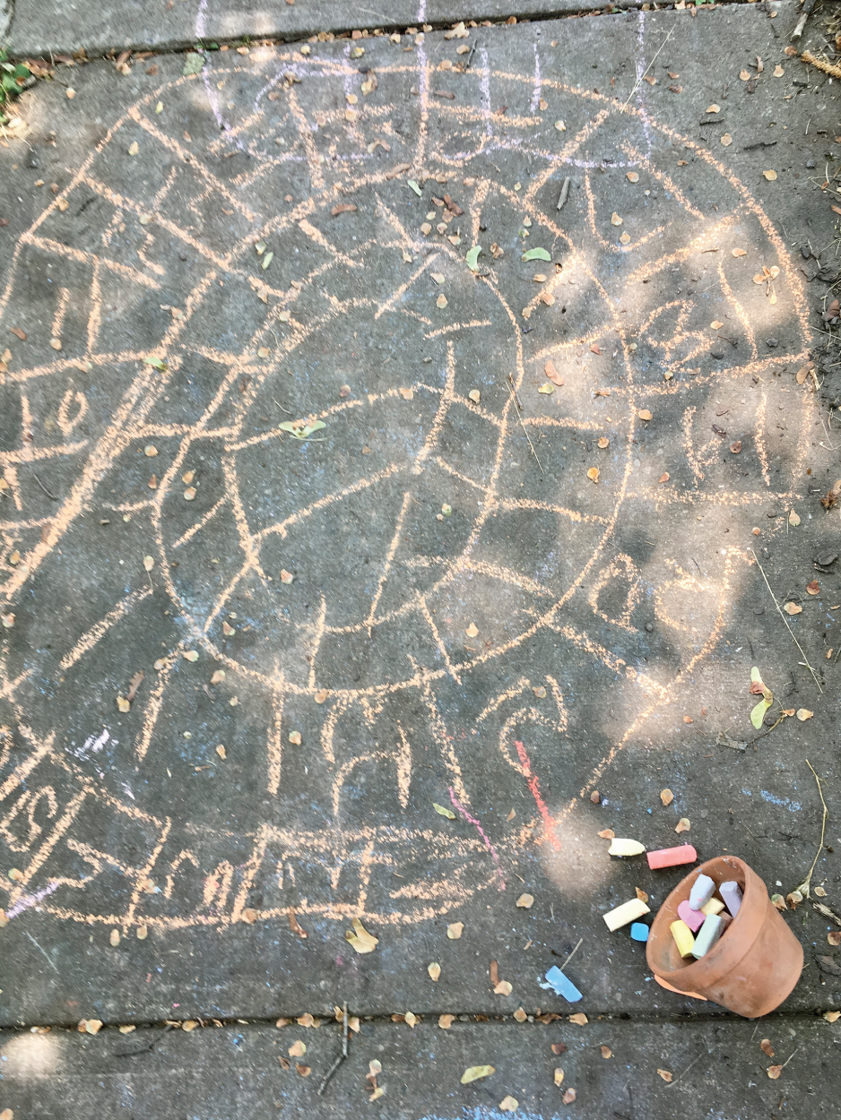 Photo depicts a student's crazy hopscotch board.