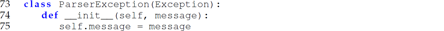 A set of three code lines in the Camille language for tokens with a P L Y parser specification.