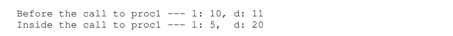 A set of two lines of a program output.