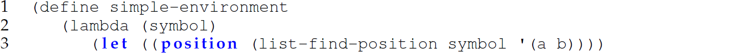 A set of three code lines for creating an environment, with an error message. 