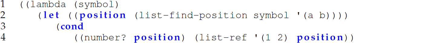 A set of four code lines with the function apply-environment.