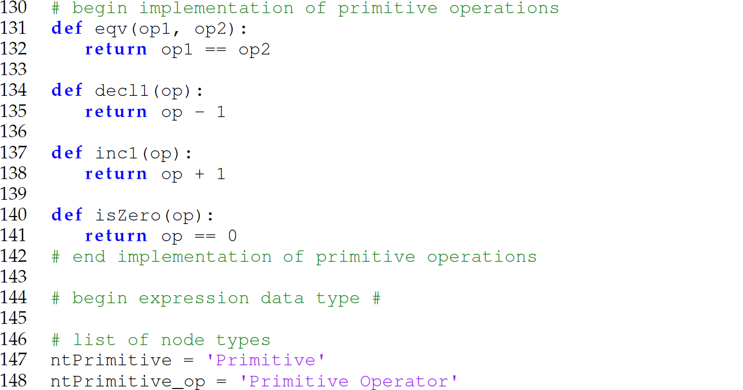 A set of 19 code lines in Camille with a simple interpreter.