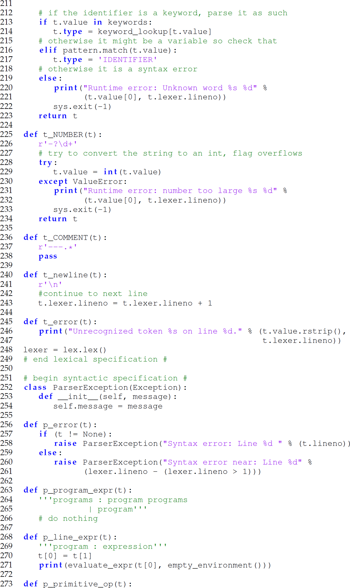 Continuation of the code in Camille that supports local binding and conditional evaluation, consisting of 63 lines.