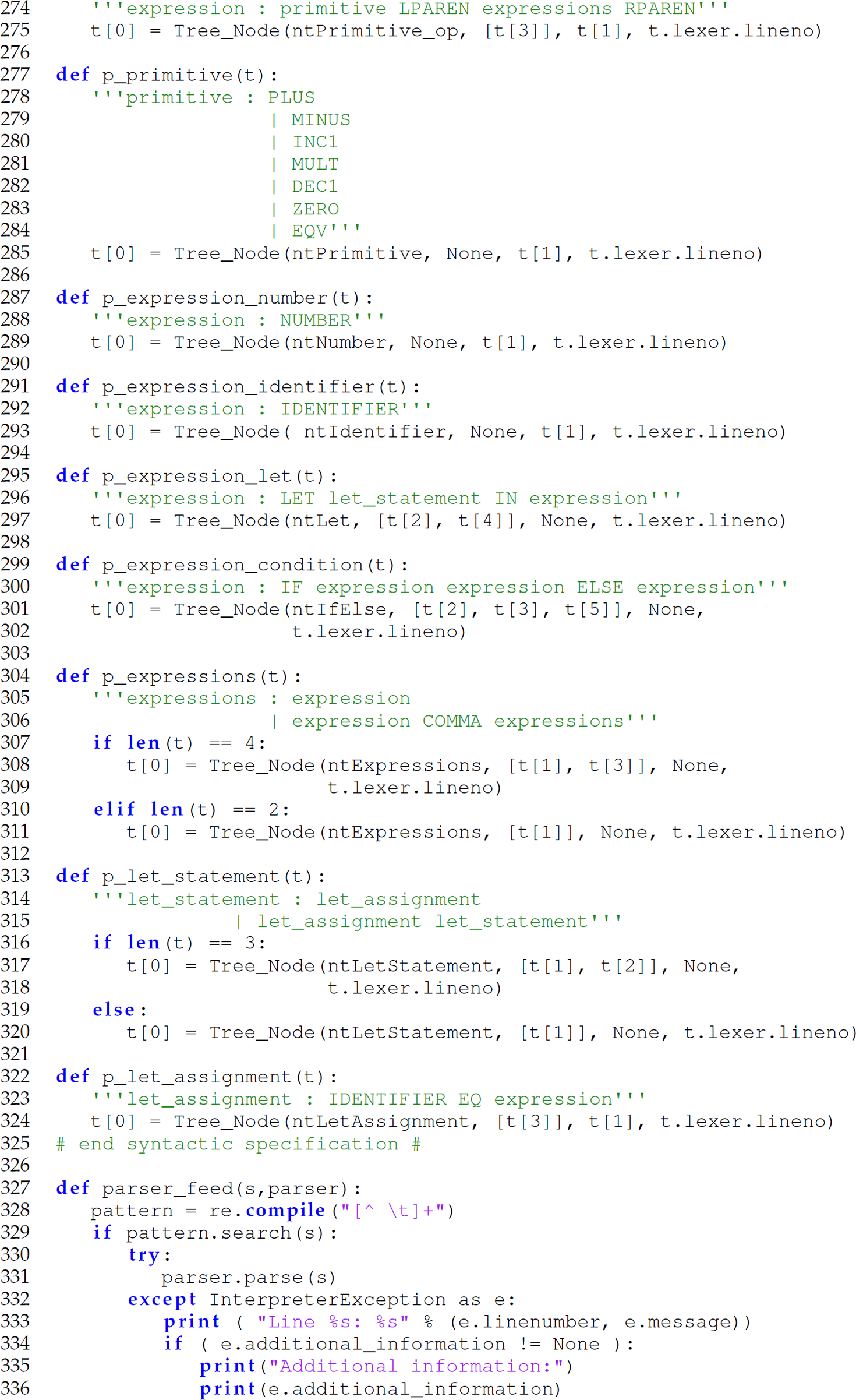 Continuation of the code in Camille that supports local binding and conditional evaluation, consisting of 63 lines.