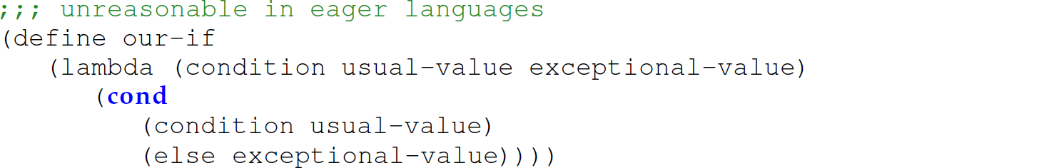 A set of six code lines with an if conditional structure.